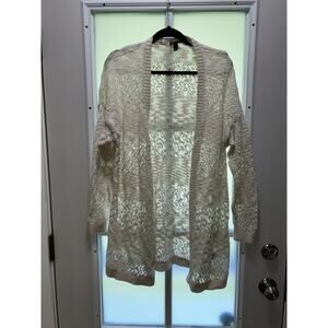 Torrid CardiganWomen Size 2 Cream Open Front Style Long Sleeve Open Knit